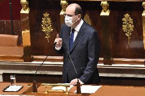 PM Castex Addresses The Parliament - Paris