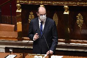 PM Castex Addresses The Parliament - Paris
