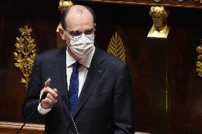 PM Castex Addresses The Parliament - Paris