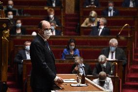 PM Castex Addresses The Parliament - Paris