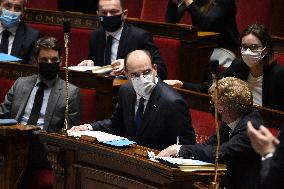 PM Castex Addresses The Parliament - Paris