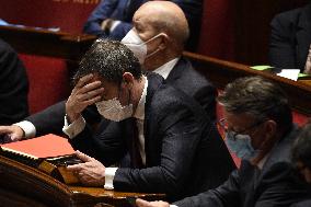 PM Castex Addresses The Parliament - Paris