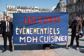 Entertainment workers demonstrate - Paris