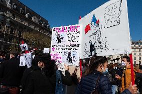 Entertainment workers demonstrate - Paris