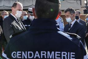Jean Castex and Gerald Darmanin visit National Gendarmerie - Brantome