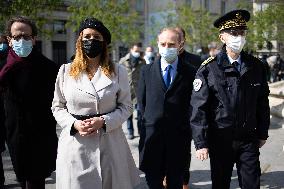 Marlene Schiappa meets police officers responsible for securing places of worship - Paris