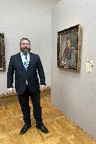 Grand Duke George Mikhailovich of Russia, and his fiancee Victoria Romanovna visit museum Tretyakov Gallery - Moscow
