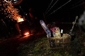 Candles In The Côte D'or Vineyards To Combat Frost