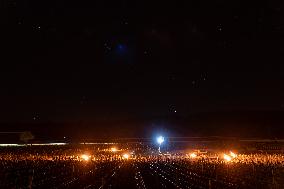 Candles In The Côte D'or Vineyards To Combat Frost