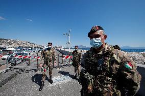 Army Soldiers Are At A Checkpoint - Naples