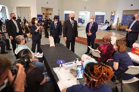 President Biden visits a vaccination site in Virginia