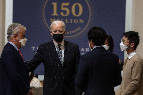 President Biden visits a vaccination site in Virginia