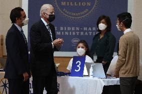 President Biden visits a vaccination site in Virginia