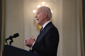 President Biden speaks on vaccinations at the White House