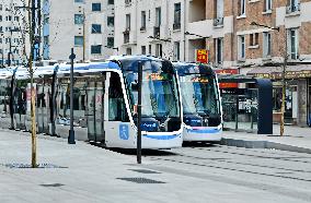 Testing Of New Line 9 Of The Tramway - Paris