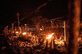 Candles In The Côte D'or Vineyards To Combat Frost