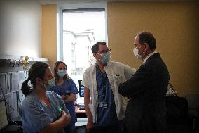 Jean Castex visits Edouard Herriot Hospital - Lyon