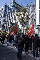 Protest in front of the Altice group - Paris