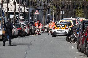 A Gunshot In Front Of A Henri-Dunant Hospital - Paris