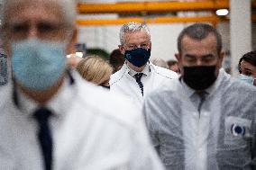 Bruno Le Maire Visit To Bernard Control Factory - Gonesse