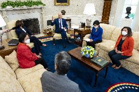 President Biden Meets With Congressional Asian Pacific American Caucus Executive Committee