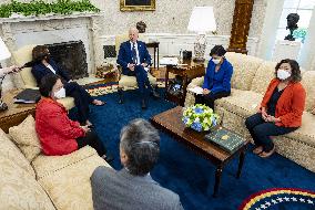 President Biden Meets With Congressional Asian Pacific American Caucus Executive Committee