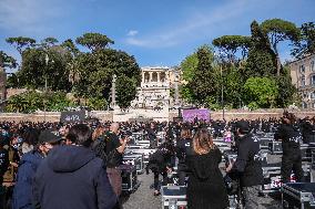 Trunks in the square flashmob protest - Rome