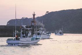 Dolphin hunt in western Japan town