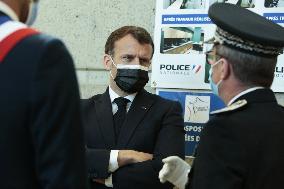 Macrons Security And Policing Focused Visit - Montpellier