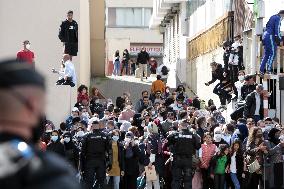 Macrons Security And Policing Focused Visit - Montpellier