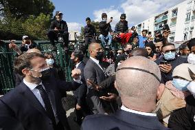 Macrons Security And Policing Focused Visit - Montpellier