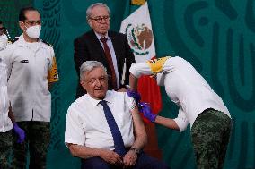 Mexicos President Obrador Vaccinated - Mexico City