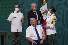 Mexicos President Obrador Vaccinated - Mexico City