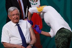 Mexicos President Obrador Vaccinated - Mexico City