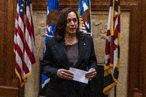 Vice President Kamala Harris swears in Kristen Clarke at Department of Justice