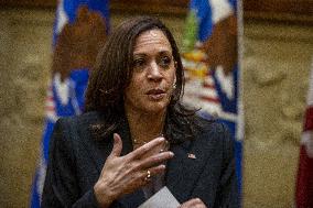 Vice President Kamala Harris swears in Kristen Clarke at Department of Justice