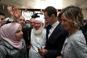Bashar and Asma Al Assad Vote for Presidential Election - Douma