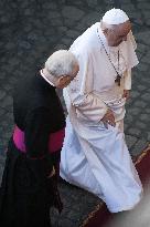 Pope Francis arrives for his weekly general audience