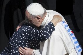 Pope Francis arrives for his weekly general audience