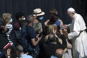 Pope Francis arrives for his weekly general audience