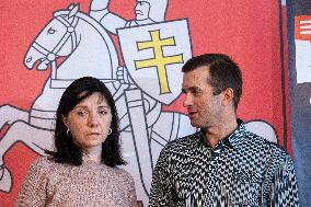 Roman Protasevich Parents Hold A Press Conference - Warsaw