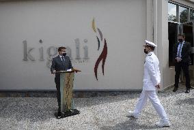 Macron Visits Genocide Memorial - Kigali