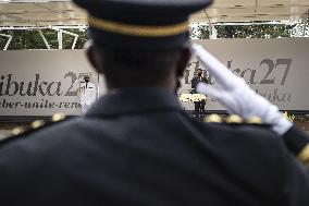 Macron Visits Genocide Memorial - Kigali