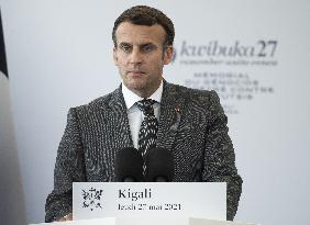 Macron Visits Genocide Memorial - Kigali