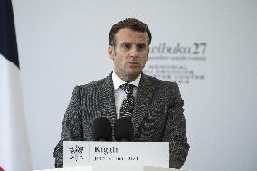 Macron Visits Genocide Memorial - Kigali