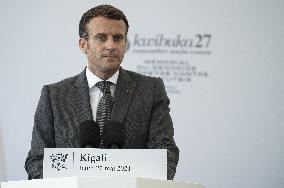 Macron Visits Genocide Memorial - Kigali