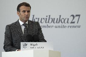 Macron Visits Genocide Memorial - Kigali