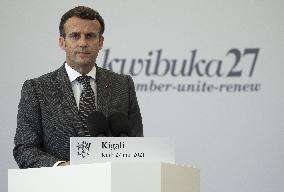 Macron Visits Genocide Memorial - Kigali
