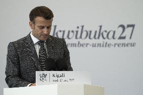 Macron Visits Genocide Memorial - Kigali