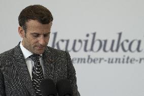 Macron Visits Genocide Memorial - Kigali